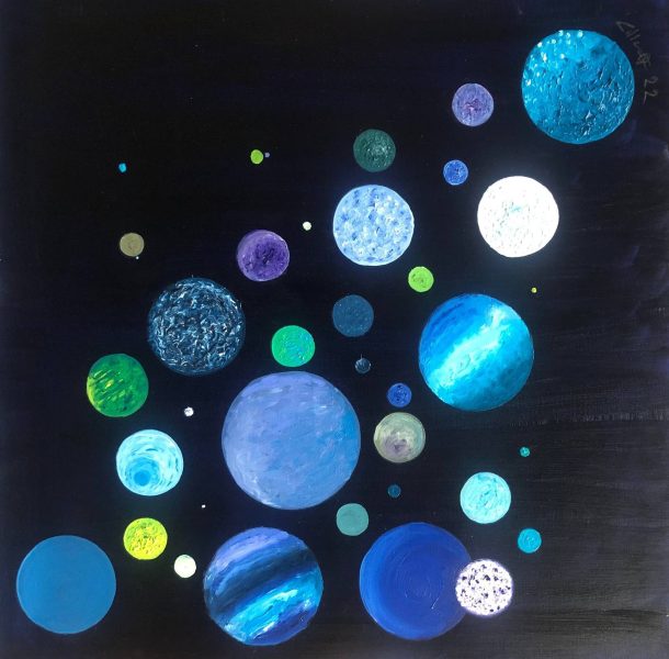 Crann Piorr'Art - Tetra - Blue 03 - 60x60cm-rcv